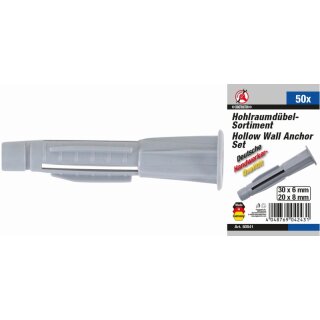 Kraftmann Hohlraumdübel-Sortiment | 50-tlg.