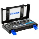 Gedore Steckschlüssel-Satz 1/2" 15-tlg 6-kant 10-32 mm