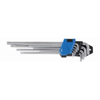 BGS technic Winkelschlüssel-Satz | extra lang + extra kurz | T-Profil (für Torx) T10 - T50 | 9-tlg.