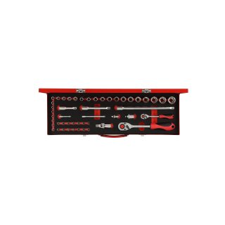 Gedore red Steckschl.Satz 1/4+1/2 49tlg