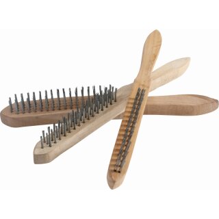 Kraftmann Drahtbürsten-Satz | Holzstiel | 2-, 3-, 4-reihig | 3-tlg.