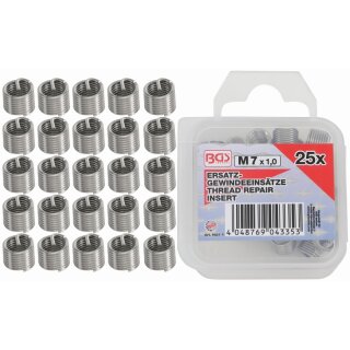 BGS technic Ersatz-Gewindeeinsätze | M7 x 1,0 mm | 25-tlg.