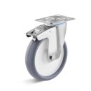 TORWEGGE-0025006 Edelstahl-Lenkrolle mit Doppelstopp und...