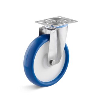 TORWEGGE-0024993 Edelstahl-Lenkrolle mit Polyurethanrad  L-IV-PUBK-100-K-3 Ø 100mm