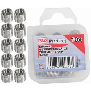 BGS technic Ersatz-Gewindeeinsätze | M11 x 1,5 mm | 10-tlg.