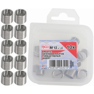 BGS technic Ersatz-Gewindeeinsätze | M12 x 1,0 mm | 10-tlg.