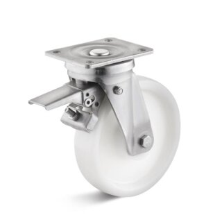 TORWEGGE-0033872 Edelstahl-Lenkrolle mit Doppelstopp und Polyamidrad  L-HV-PAM-200-K-3-DSV Ø 200mm