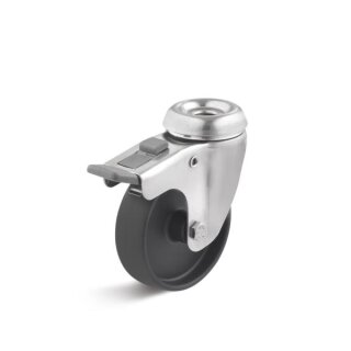 TORWEGGE-0040671 Apparate-Lenkrolle mit Doppelstopp Edelstahl L-AV-PAA-050-G-1-DSN Ø 50mm