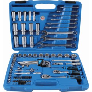 BGS technic Steckschlüssel-Satz Sechskant | Antrieb 6,3 mm (1/4") / 10 mm (3/8") | 92-tlg.