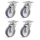 TORWEGGE-0029322 4er Set Apparate-Lenkrolle Edelstahl...