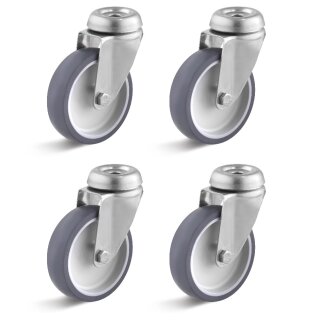 TORWEGGE-0029316 4er Set Apparate-Lenkrolle Edelstahl L-AV-TPGK-050-G-1 Ø 50mm