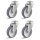 TORWEGGE-0029318 4er Set Apparate-Lenkrolle Edelstahl L-AV-TPGK-100-G-1 Ø 100mm