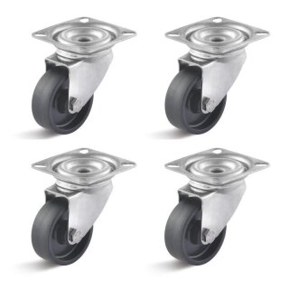 TORWEGGE-0037707 4er Set Apparate-Lenkrolle Edelstahl L-AV-PAA-050-G-3 Ø 50mm
