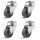 TORWEGGE-0035327 4er Set Apparate-Lenkrolle Edelstahl L-AV-PAA-050-G-1 Ø 50mm