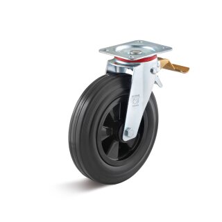 TORWEGGE-0029735 Vollgummi-Lenkrolle mit Doppelstopp L-IS-SGK-250-R-3-DSV Ø 250mm