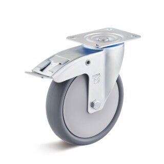 TORWEGGE-0029499 Thermoplast-Lenkrolle mit Doppelstopp L-IL-TPBK-200-K-3-DSN Ø 200mm