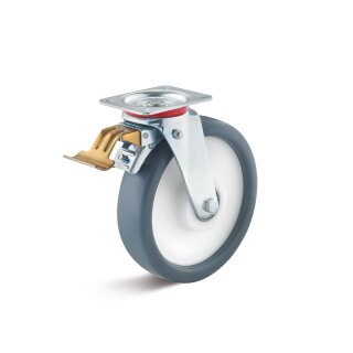 TORWEGGE-0029421 Thermoplast-Lenkrolle mit Doppelstopp L-IL-TPKH-250-K-3-DSV Ø 250mm