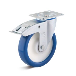 TORWEGGE-0037786 Polyurethan-Lenkrolle mit Doppelstopp L-IK-PUZK-125-K-3-DSN-GP Ø 125mm