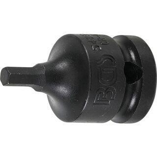 BGS technic Kraft-Bit-Einsatz | Antrieb Innenvierkant 12,5 mm (1/2") | Innensechskant 5 mm