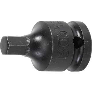 BGS technic Kraft-Bit-Einsatz | Antrieb Innenvierkant 12,5 mm (1/2") | Innensechskant 9 mm