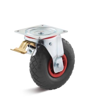 TORWEGGE-0030313 Lenkrolle mit Doppelstopp und pannensicheren Rad L-IP-GPVK-245-R-3-DSV Ø 246mm