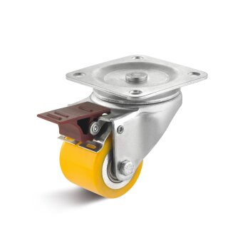 TORWEGGE-0040613 Mini-Schwerlast-Lenkrolle mit Doppelstopp L-AH-PUBA-035-K-3-RF Ø 35mm