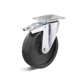 TORWEGGE-0030253 Lenkrolle mit Doppelstopp und hitzebeständigen Rad L-IT-HDK-200-G-3-DSN Ø 200mm
