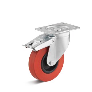 TORWEGGE-0030262 Lenkrolle mit Doppelstopp und hitzebeständigen Rad L-IT-HGK-125-G-3-DSN Ø 125mm