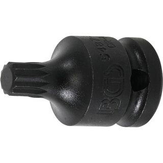 BGS technic Kraft-Bit-Einsatz | Antrieb Innenvierkant 12,5 mm (1/2") | Innenvielzahn (für XZN) M10