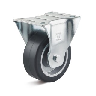 TORWEGGE-0023756 Schwerlast Elastik-Vollgummi-Bockrolle B-IG-EGA-100-K-3 Ø 100mm