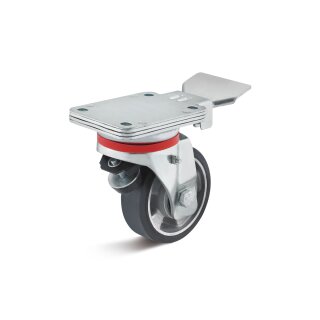 TORWEGGE-0041560 Schwerlast Elastik-Vollgummi-Lenkrolle mit Plattenfeststeller L-IG-EGA-200-K-3-DSP Ø 200mm