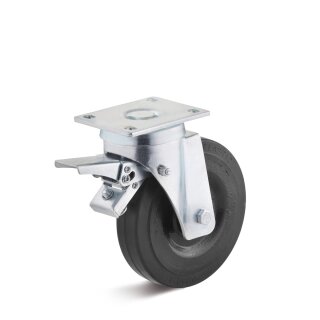 TORWEGGE-0018969 Schwerlast Elastik-Vollgummi-Lenkrolle mit Doppelstopp L-IH-EGS-160-K-3-DSV Ø 160mm