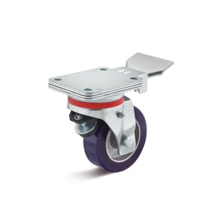 TORWEGGE-0041600 Schwerlast Elastik-Polyurethan-Lenkrolle mit Plattenfeststeller L-IG-EPUA-125-K-3-DSP Ø 125mm