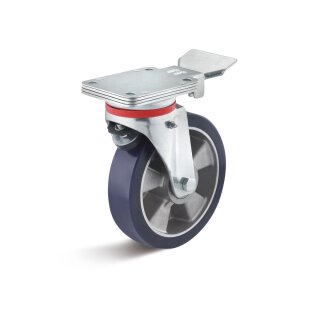 TORWEGGE-0041608 Schwerlast Elastik-Polyurethan-Lenkrolle mit Plattenfeststeller L-IG-EPUA-160-K-3-DSP Ø 160mm