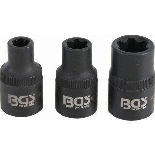 BGS technic Steckschlüssel-Einsatz-Satz | Keil-Profil (für RIBE) M6S, M8S, M12S | 3-tlg.