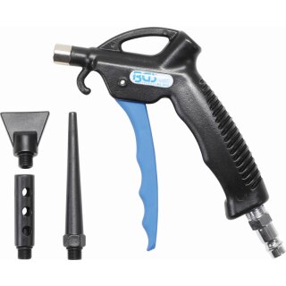 BGS technic Druckluft-Ausblaspistole | mit 3 Aufsätzen