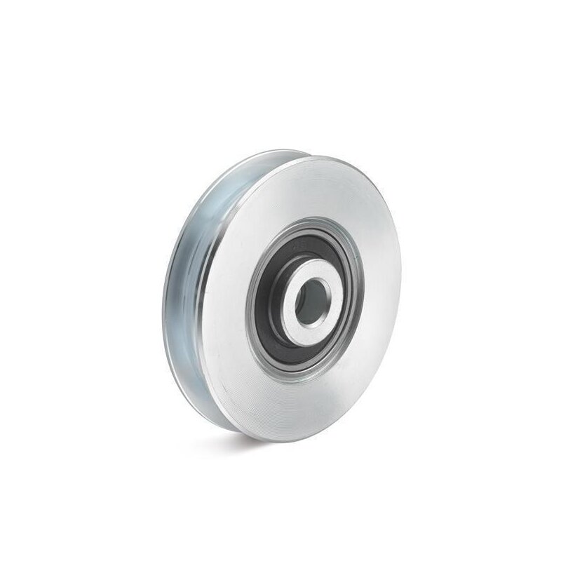 Produktbild von Seilrolle 70 Mm Mit 10 Mm Bohrung – Aus Verzinktem Chromstahl, 100 Kg Tragkraft, Mit ZZ Kugellager & Tiefer Nut Für Drahtseile