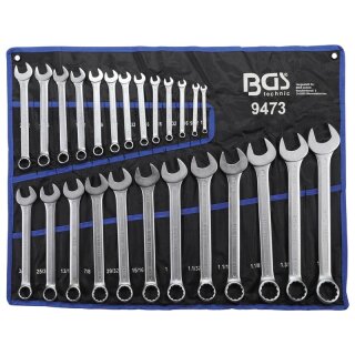 BGS technic Maul-Ringschlüssel-Satz | Zollgrößen | SW 1/4" - 1.1/4" | 25-tlg.