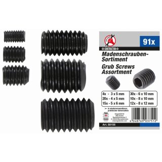 Kraftmann Madenschrauben-Sortiment | 91-tlg.