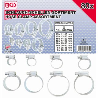 BGS technic Schlauch-Schellen Sortiment | 80-tlg.