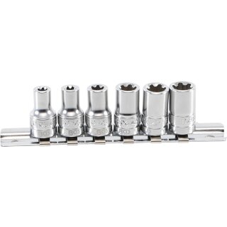BGS technic Steckschlüssel-Einsatz-Satz T-Profil Plus (für Torx Plus) | Antrieb Innenvierkant 6,3 mm (1/4") | SW 6EP - 12EP | 6-tlg.
