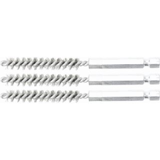 BGS technic Stahlbürste | 8 mm | Antrieb Außensechskant 6,3 mm (1/4") | 3-tlg.