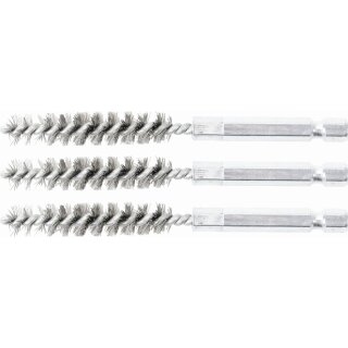 BGS technic Stahlbürste | 10 mm | Antrieb Außensechskant 6,3 mm (1/4") | 3-tlg.
