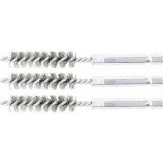 BGS technic Stahlbürste | 11 mm | Antrieb Außensechskant 6,3 mm (1/4") | 3-tlg.