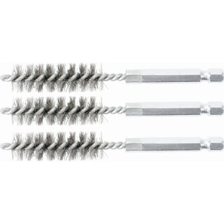 BGS technic Stahlbürste | 13 mm | Antrieb Außensechskant 6,3 mm (1/4") | 3-tlg.