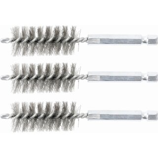 BGS technic Stahlbürste | 19 mm | Antrieb Außensechskant 6,3 mm (1/4") | 3-tlg.