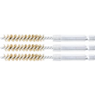 BGS technic Messingbürste | 8 mm | Antrieb Außensechskant 6,3 mm (1/4") | 3-tlg.