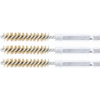BGS technic Messingbürste | 9 mm | Antrieb Außensechskant 6,3 mm (1/4") | 3-tlg.