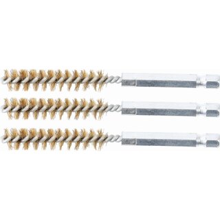 BGS technic Messingbürste | 10 mm | Antrieb Außensechskant 6,3 mm (1/4") | 3-tlg.