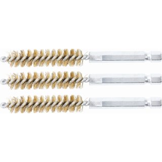 BGS technic Messingbürste | 11 mm | Antrieb Außensechskant 6,3 mm (1/4") | 3-tlg.